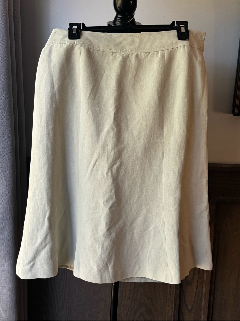 Jones Wear silk linen blend Cream A-Line Skirt Sz 10